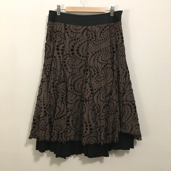 Full Layered A-Line Whimsigoth Velvet Burnout Fantasy Skirt - Picture 1 of 15